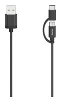 Hama 0,48 Gbit/s Stecker USB A auf USB C/Micro-USB A 0,75 m  200616 (Schwarz) f&uuml;r 13,96 Euro