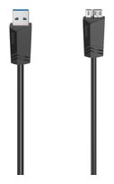Hama 5 Gbit/s Stecker Micro-USB A auf USB A 1,5 m  200627 (Schwarz) f&uuml;r 12,96 Euro
