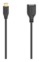 Hama 0,48 Gbit/s Stecker USB C auf USB A Buchse 0,15 m  200638 Flexi-Slim (Schwarz) f&uuml;r 11,96 Euro
