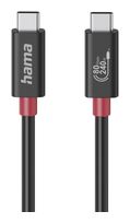 Hama 80000 Gbit/s Stecker Rundkabel USB C auf USB C bis 240 W 1 m  200799 (Schwarz) f&uuml;r 24,46 Euro