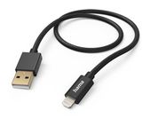 Hama Stecker Lightning auf USB A 1,5 m  201544 Fabric (Schwarz) f&uuml;r 16,09 Euro