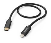 Hama Stecker Lightning auf USB C 1,5 m  201546 Fabric (Schwarz) f&uuml;r 22,96 Euro