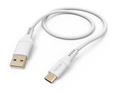 Hama 0,48 Gbit/s Stecker USB A auf USB C 1,5 m  201571 Flexible (Weiß) f&uuml;r 17,96 Euro