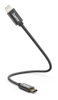 Hama Stecker Lightning auf USB C 0,2 m  201601 (Schwarz) f&uuml;r 21,46 Euro