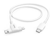 Hama 0,48 Gbit/s Stecker USB C auf USB C/Lightning 1,5 m  201722 (Weiß) f&uuml;r 22,96 Euro