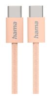 Hama 0,48 Gbit/s Stecker USB C auf USB C 1 m  201727 Fabric (Orange) f&uuml;r 17,96 Euro