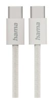 Hama 0,48 Gbit/s Stecker USB C auf USB C 1 m  201728 Fabric (Grau) f&uuml;r 17,96 Euro