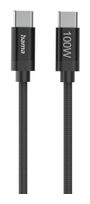 Hama 0,48 Gbit/s Stecker USB C auf USB C bis 100 W 1,5 m  201740 Fabric (Schwarz) f&uuml;r 19,46 Euro