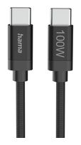 Hama 0,48 Gbit/s Stecker USB C auf USB C bis 100 W 3 m  201749 Fabric (Schwarz) f&uuml;r 22,96 Euro