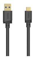 Hama 5 Gbit/s Stecker Rundkabel USB A auf USB C 0,75 m  202005 (Schwarz) f&uuml;r 13,99 Euro