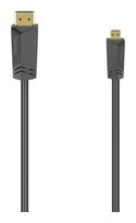 Hama 18 Gbit/s Stecker Gerade HDMI auf HDMI Typ D (Mikrofon) 1,5 m  205016 (Schwarz) f&uuml;r 16,96 Euro