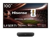 Hisense UHD 4K (3840x2160) DLP Laser Ultra-Short-Throw-Projektor 3000 ANSI Lumen (Schwarz, Dunkles Grau) 100L9HD 4K Laser TV inkl. Soft Daylight Screen 2,54 m (100 Zoll) f&uuml;r 4.890,00 Euro