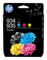 HP originale Druckerpatronen Schwarz, Cyan, Magenta, Gelb 10 ml 4,5 ml 400 Seiten Nr.934 4er-Pack f&uuml;r 91,96 Euro