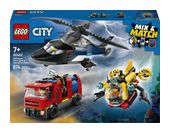 LEGO Kombinationsset mit Hubschrauber, Löschauto und U-Boot f&uuml;r 58,46 Euro
