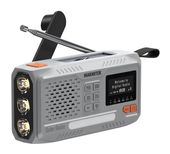 Marmitek Bluetooth DAB, DAB+, FM Radio Tragbar IPX3  RESQ100 Kurbelradio (Hellgrau) f&uuml;r 63,96 Euro