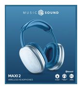 Music Sound Over Ear Bluetooth Kopfhörer kabellos 22 h Laufzeit USB Typ-C  Maxi2 (Blau) f&uuml;r 26,46 Euro