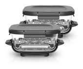 Ninja Container Quadratisch 1,4 l Glas  Crispi TempWare Glasbehälter Doppelpack (Transparent) f&uuml;r 42,99 Euro