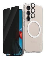 PanzerGlass Klare Bildschirmschutzfolie Gehärtetes Glas, Polyethylenterephthalat, Silikon für  Samsung Samsung - Galaxy S25 Kratzresistent, Schockresistent 38388  3-in-1 Privacy Set f&uuml;r 31,96 Euro