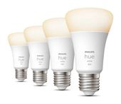 Philips LED Intelligentes Leuchtmittel Weiches Weiß Hue White E27 A60 Viererpack f&uuml;r 46,96 Euro