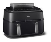 Philips Doppel Heißluftfritteuse 9 l 2750 W  Series 5000 NA551/00 (Schwarz, Silber) f&uuml;r 196,96 Euro