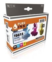 Pure Ink kompatible Druckerpatronen Schwarz, Cyan, Magenta, Gelb 8 ml 24 ml 170745990035 T0615 f&uuml;r 10,46 Euro