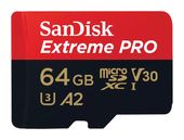 Sandisk MicroSDXC Speicherkarte 64 GB Class 3 (U3) Klasse 10 Extreme Pro A2 f&uuml;r 31,99 Euro