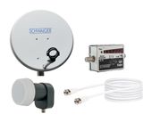 Schwaiger Sat-Spiegel (Schwarz, Grau, Silber) SATSET441 Camping-Set f&uuml;r 49,99 Euro