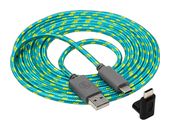 Snakebyte Stecker USB A auf USB C 2,5 m  Charge:Cable (Türkis, Gelb) f&uuml;r 12,46 Euro