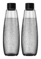 SodaStream Glas (Schwarz, Transparent) Duo Riffled 1,0 L (2er-Pack) f&uuml;r 27,99 Euro