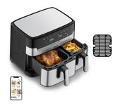 Tefal Doppel Heißluftfritteuse 8,3 l 2700 W  EY905D Dual Easy Fry & Grill (Edelstahl) f&uuml;r 129,96 Euro