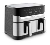 Tefal Doppel Heißluftfritteuse 8,3 l  EY90JDE1 Dual Easy Fry & Grill (Edelstahl) f&uuml;r 113,96 Euro