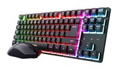Trust RGB-LED Gaming Tastatur RF Wireless 2.4 GHz  GXT832 Thado TKL Set (Schwarz) f&uuml;r 45,46 Euro