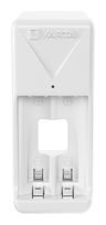 Varta Akku Ladegerät, Batterieladegerät für wiederaufladbare Batterien, lädt 2 oder 4 AA/AAA gleichzeitig, Pocket Charger, kompakte Form, unbestückt, weiß f&uuml;r 9,99 Euro