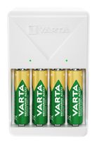 Varta Akku Ladegerät, inkl. 4X AA 2100mAh, Batterieladegerät für wiederaufladbare Batterien, lädt 2 oder 4 AA/AAA gleichzeitig, Plug Charger, weiß f&uuml;r 21,99 Euro