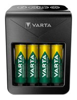Varta Akku Ladegerät, inkl. 4X AA 2100mAh, Batterieladegerät für wiederaufladbare AA/AAA/9V und USB Geräte, LCD Plug Charger+, Einzelschachtladung f&uuml;r 26,46 Euro