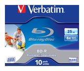 Verbatim BD-R SL 25GB 6x Printable 10 Pack Jewel Case f&uuml;r 17,49 Euro