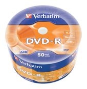 Verbatim DVD-R mattsilber, 50er-Spindel mit Folienverpackung f&uuml;r 15,99 Euro