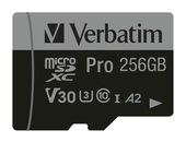Verbatim MicroSDXC Speicherkarte 256 GB Class 3 (U3) Klasse 10 Pro f&uuml;r 44,99 Euro