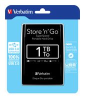Verbatim 1 TB externe Festplatte 2.5"  Store 'n' Go (Schwarz) f&uuml;r 105,96 Euro