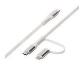 Vivanco Stecker Rundkabel USB C auf USB C/Lightning bis 100 W 1,2 m  64216 (Weiß) f&uuml;r 18,46 Euro