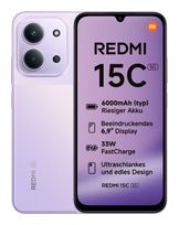 Xiaomi 128 GB 5G Smartphone 17,5 cm (6.9 Zoll) 2,4 GHz 50 MP Dual Kamera WiFi 5  Redmi 15C (Violett) f&uuml;r 146,96 Euro