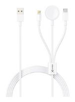 XLayer Stecker USB A auf USB-C/Lightning/Watch 1,5 m  219321 (Weiß) f&uuml;r 15,96 Euro