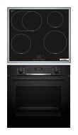 Bosch Herdset groß AutoClean Ecoclean mit 60 cm Induktions Kochfeld HBD635CS65 (HBG537BB4 + PIF645BB5E) f&uuml;r 980,00 Euro