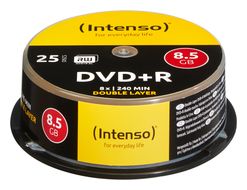 Intenso DVD+R Rohlinge Double Layer 8,5GB 25er Spindel 8x für 22,46 Euro