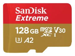 Sandisk MicroSDXC Speicherkarte 128 GB Class 3 (U3) Klasse 10 Extreme A2 f&uuml;r 27,96 Euro