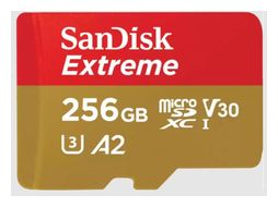 Sandisk MicroSDXC Speicherkarte 256 GB Class 1 (U1) Klasse 3 Extreme A2 f&uuml;r 61,99 Euro