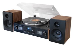 Soundmaster Heim-Audio-Mikrosystem DAB+, FM 12,5 W Bluetooth  PL920 EliteLine Plattenspieler Riemenantrieb (Schwarz, Holz) f&uuml;r 319,00 Euro