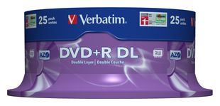 Verbatim DVD+R Double Layer 8x Matt Silver 25pk Spindle für 47,46 Euro