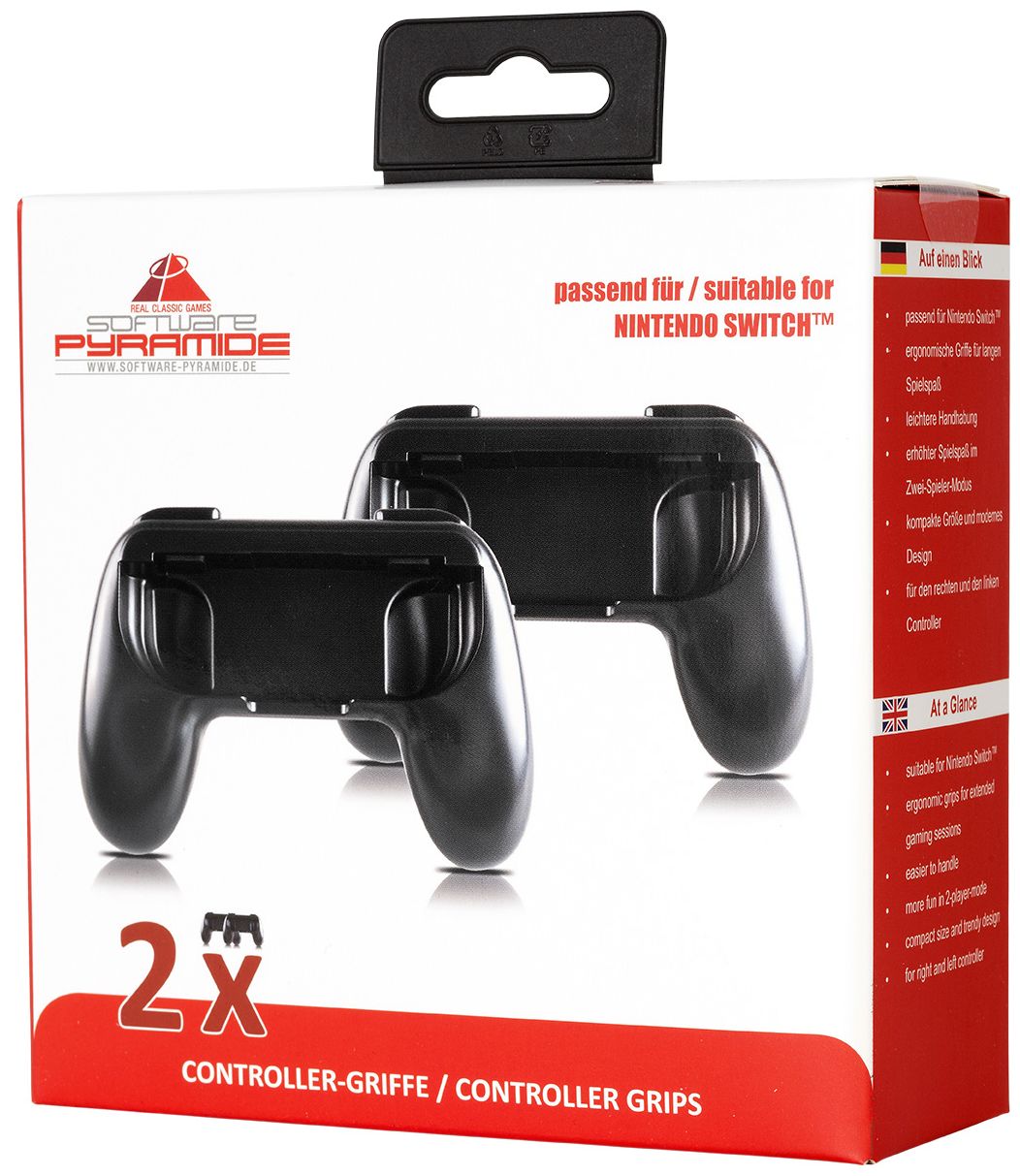 Software Pyramide 97012 Gaming-Controllerclip Nintendo Switch Doppelpack Grip-Kit bei (Schwarz) Boomstore