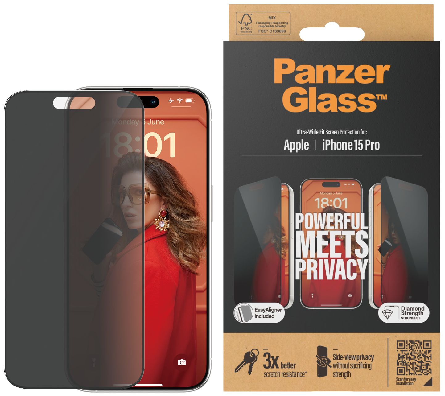 PanzerGlass PanzerGlass™ Privacy Displayschutz iPhone 15 Pro